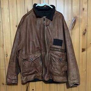 M. Julian Adventures Leather Bomber Jacket